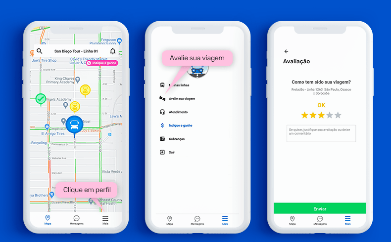 Avalie sua viagem! - App Fretadão