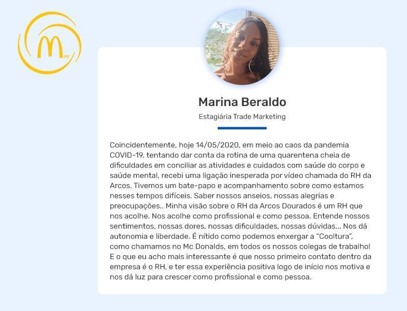 Depoimento: Marina Beraldo - Arcos Dourados (Mc Donald's)